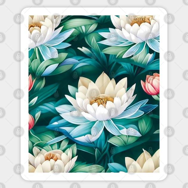 White lotus composition artwork Sticker by PatternToSuccess